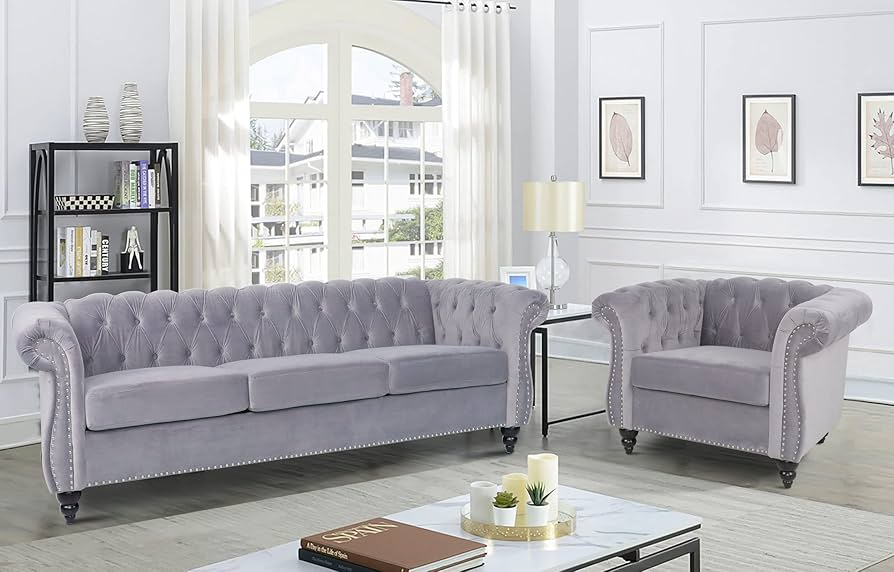 Amazon.com: RARZOE Modern 2 Pieces Living Room Sofa Set